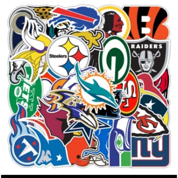 32 Pcs FULL Set Vinyl Stickers NFL All 32 Teams LOGO Football Waterproof Decal - Picture 1 of 6